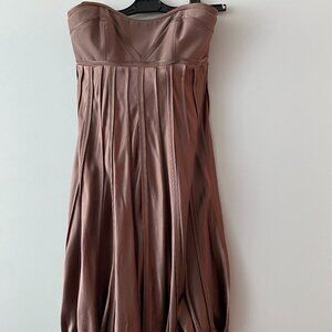 BCBGMaxAzria RUNWAY 100% Silk Strapless Empire Waist Dress Size 2